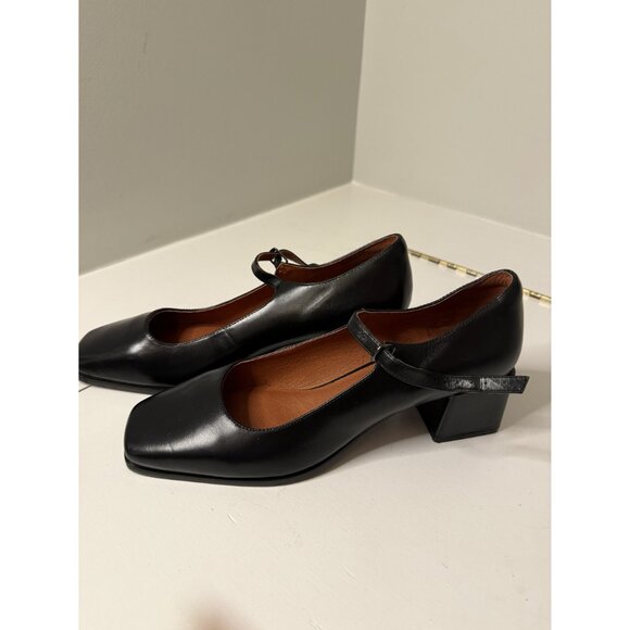 Intentionally Blank Christopher Mary Jane Heel Black Leather US 11 NEW $198 - Picture 8 of 15